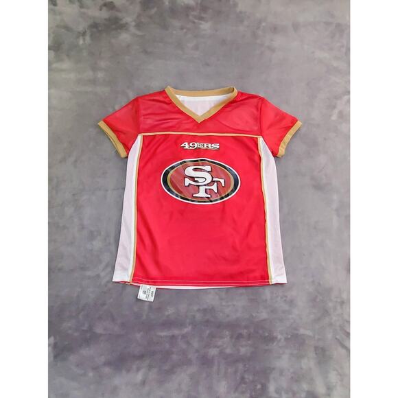 SAN FRANCISCO 49ERS SZ S YOUTH NFL FLAG FOOTBALL REVERSIBLE JERSEY RED C22-44 - Picture 1 of 8